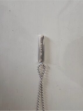 Tiffany & Co 1837 Sterling Silver 925 Bar Pendant 18” Necklace, 2001